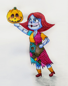 Martina als Sally / Halloween-Malwettbewerb 2023
