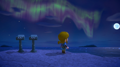 Wettleuchten zwischen Vollmond und Polarlichter