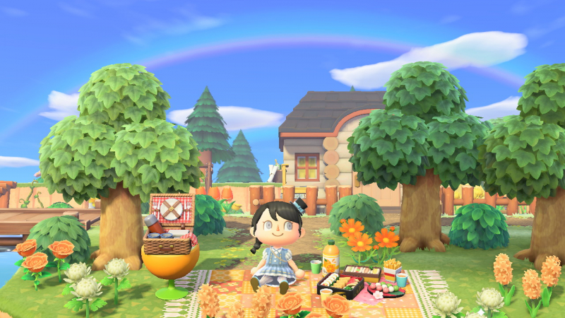Doppel-Regenbogen beim Picknick